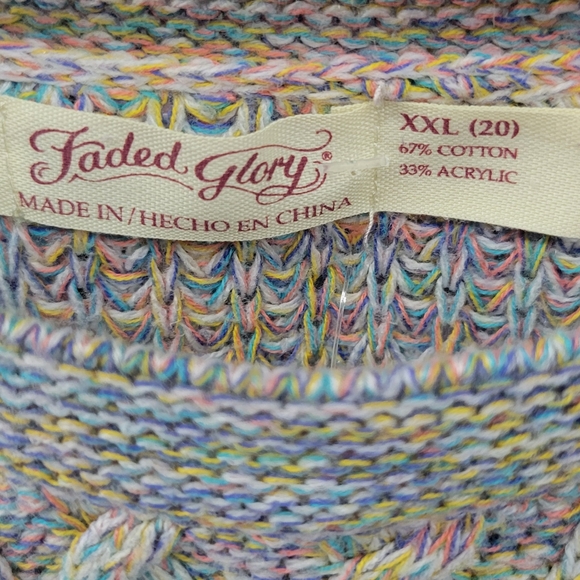 Faded Glory Women's XXL (20) Rainbow Cable Knit Pullover Sweater 🌈 - Picture 4 of 5